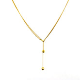 Minimalist Gold Slider Lariat Pendant